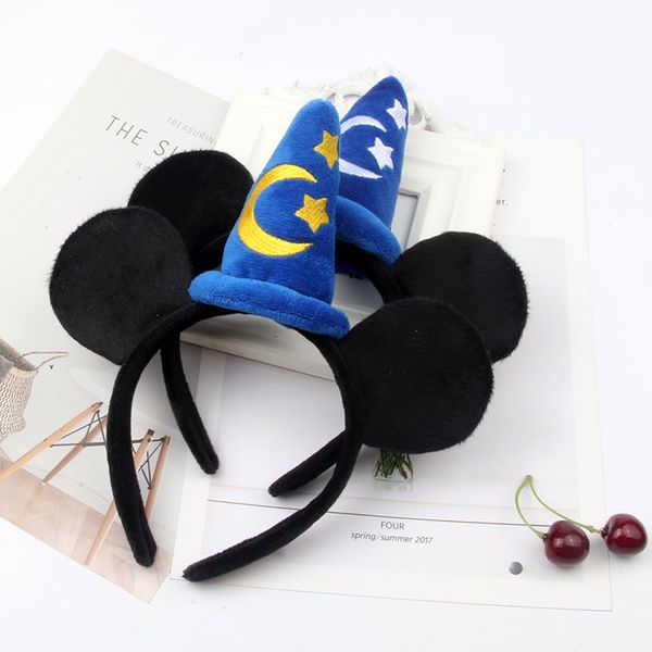 

ins mouse ear bow hair sticks moon and star magic christmas girls accessory birthday gift, Slivery;white