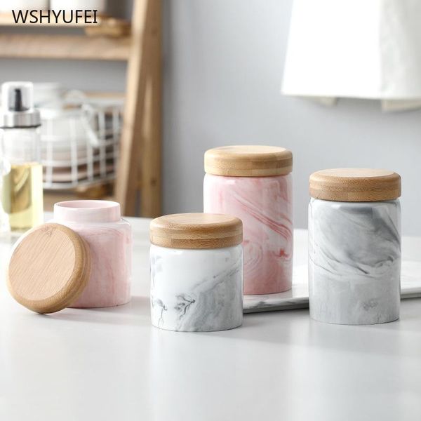 

storage bottles & jars direct european-style marbled ceramic wood cover sealed home coffee beans biscuits candy milk tanks