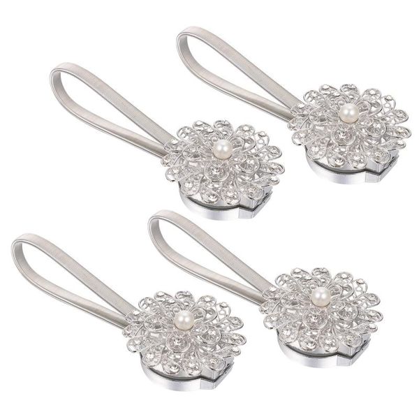 

curtain & drapes 4pcs home exquisite fixing strap magnetic convenient white