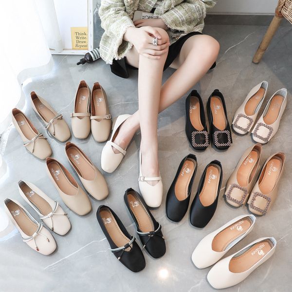 

tendon soft sole single shoe flat women's summer 2021 fashion casual women autumn peas shoes 36-40 choose big size then usually