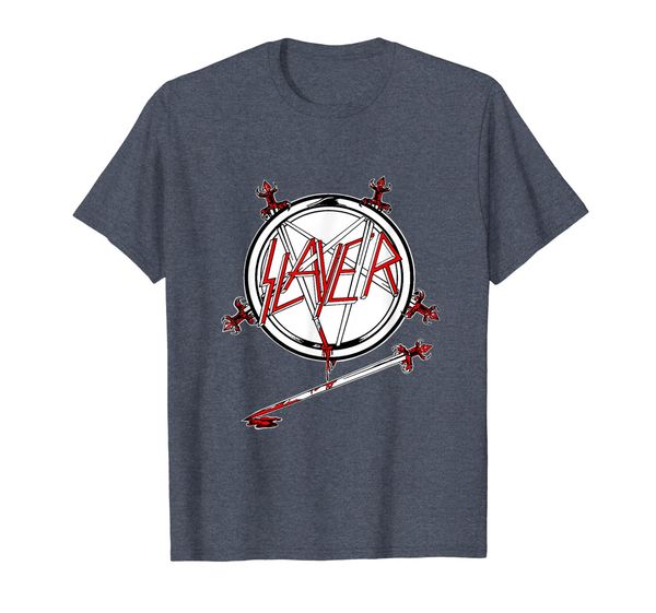 

classic slayer logo t-shirt men women, White;black