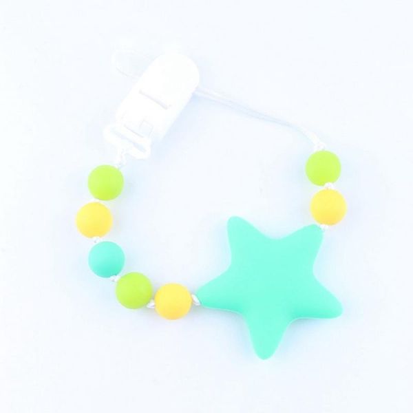 

pacifiers# chew toys teether nipples baby silicone teething pacifier clips with safe abs beads chain holders nipple