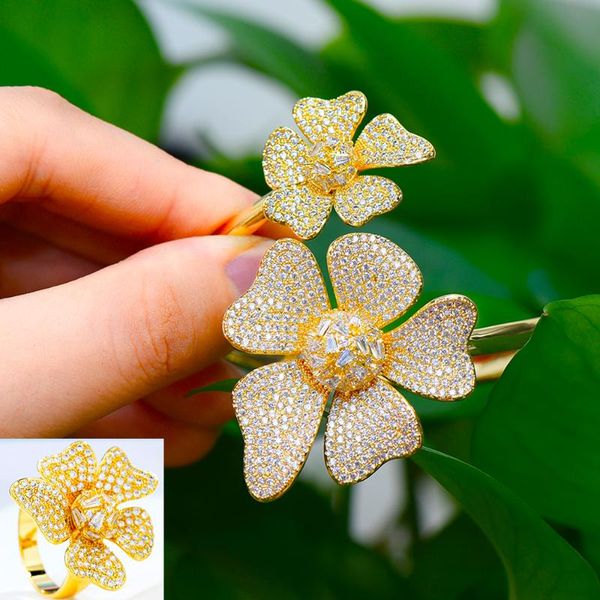 

earrings & necklace missvikki gorgeous brand flowers adjustable openning bangle ring jewelry set for women important occasion party noble sy, Silver