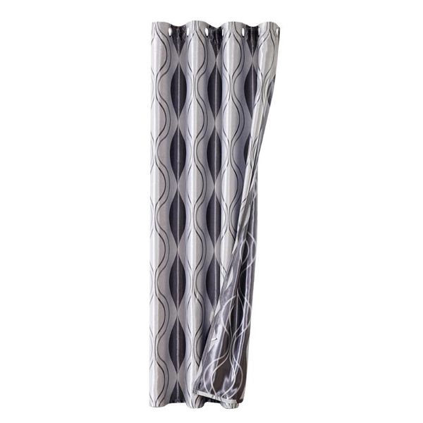 

curtain & drapes 1pc living room decor wave shaped household shading cloth grey
