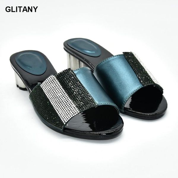 

dress shoes special arrivals wedding green color nigeriain shoe rhinestone women elegant comfy platform sandal, Black