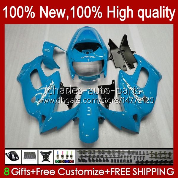 OEM BODY PER HONDA SUPERHAWK VTR1000F VTR-1000F 1997 1998 1999 2000 01 02 03 05 51N1.139 VTR 1000 VTR1000 F 1000F Light Blue 97 98 99 00 2001 2002 2003 2004 2005 carenatura