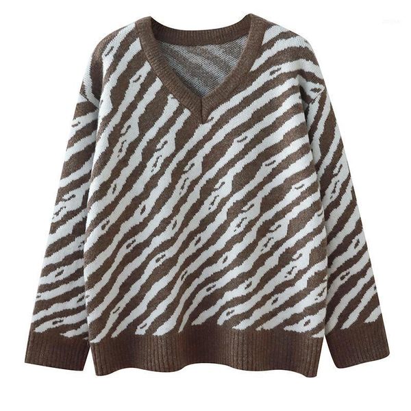 

women's sweaters autumn spring v neck knitted sweater women casual stripe jumper lady long sleeve soft pullover pulls femme 2021, White;black