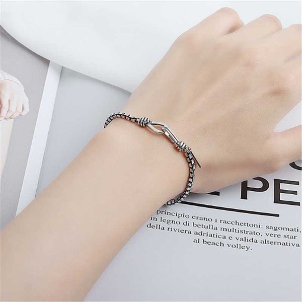 

link, chain fashion vintage cuban bracelet for men women classic punk jewelry thick box hand catenary gifts between lovers, Black