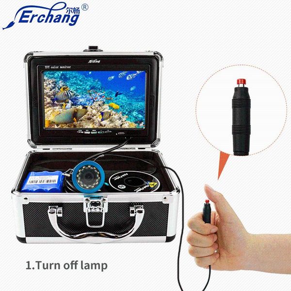 

fish finder erchang underwater fishing camera color changable waterproof cameras 7inch 1000tvl infrared and white led fishfinder