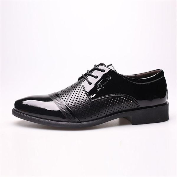 

dress shoes mazefeng autumn man leather slip on flats oxford business office formal wedding shoe pointed toe men, Black