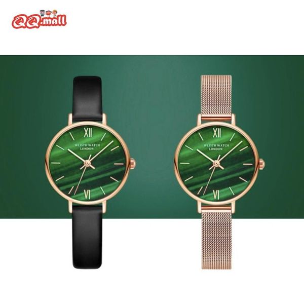 

wristwatches women watches green retro elegant lady female student waterproof quartz luminous disc watch super relogio feminino, Slivery;brown