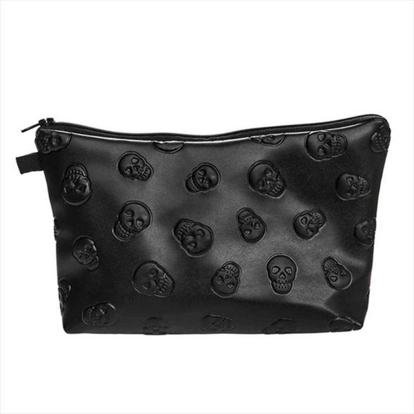 

waterproof cosmetic makeup purse wash bags fashion organizer pouch pencil case handbag black color leather handbags