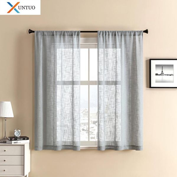 

curtain & drapes xuntuo flax short sheer curtains for living room bedroom kitchen window treatment small panels home decor