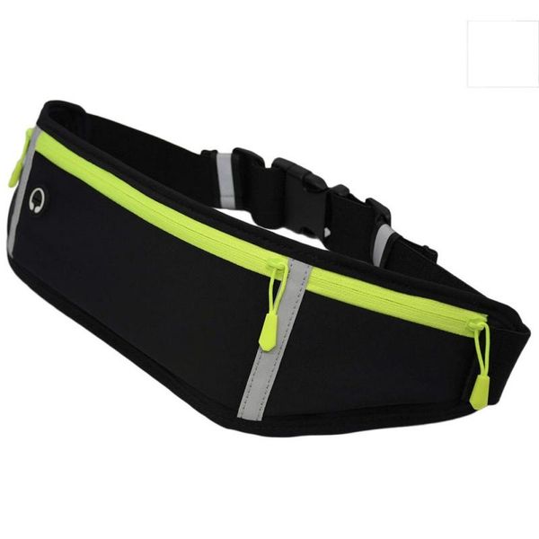 

outdoor bags reflective sport waist bag multi-function portable running leisure waterproof black mobile phone 1pc for gym