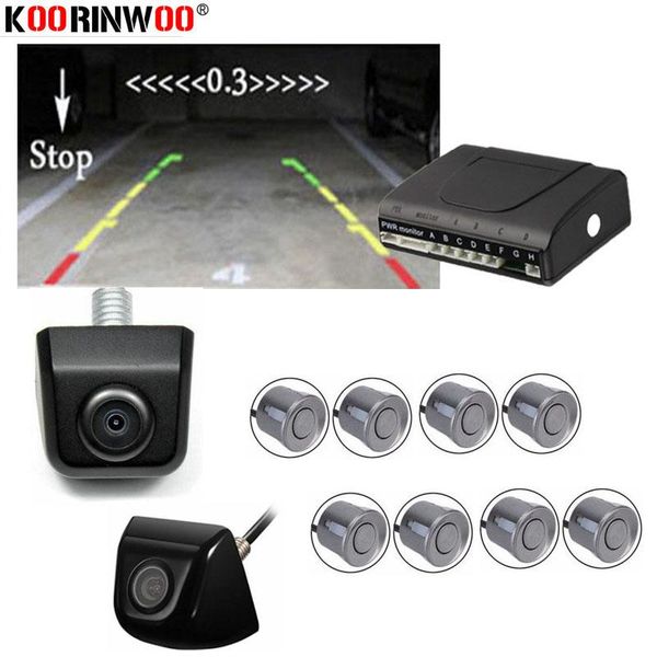 

car rear view cameras& parking sensors koorinwoo 8 radars jalousie parkmaster car-detector parktronic alarm metal rearview camera black whit