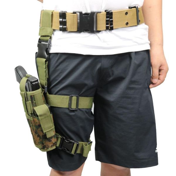 Sacchi di roba Tattico Gamba a goccia destra Pistola Pistola Fondina per coscia Custodia per borsa per accessori da caccia all'aperto Set militare Molle Legging