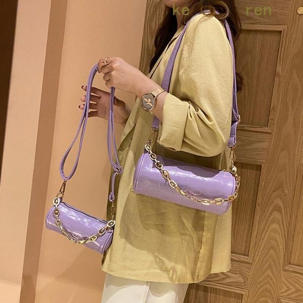 

mini handbags women alligator pattern bucket bag small crossbody bags chain fashion shoulder handbag cylinder coin purse