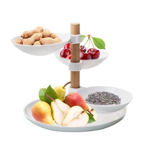 

dishes & plates european-style cake stand candy fruits snack storage tray 4-layer plastic plate home wedding party trays