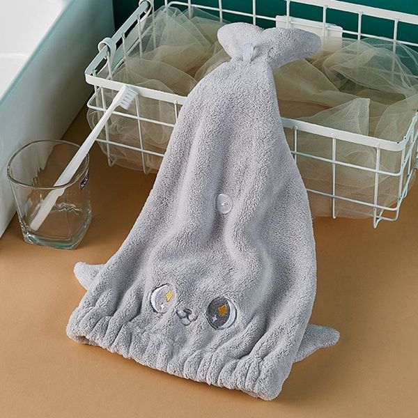 

shower caps 1pcs cartoon coral velvet cap super absorbent quick drying bath wrap towel hair hat for women children bathroom supplies
