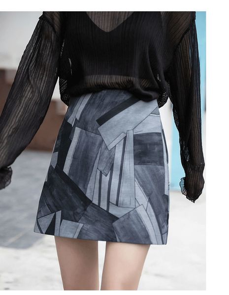 

retro print bag hip high waist slimming gothic black plaid skirt mini skirts womens