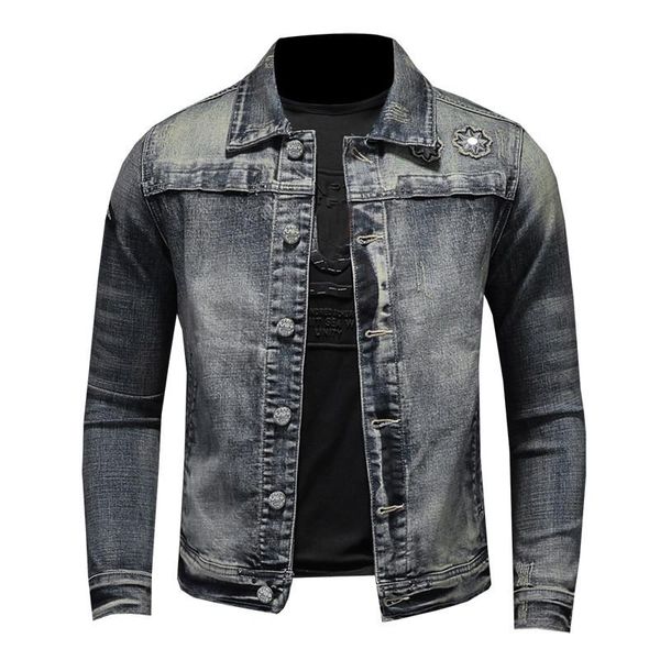 

men's jackets erenejian fashion vintage denim trucker jacket slim fit retro jeans coat outerwear cowboy big size 5xl, Black;brown