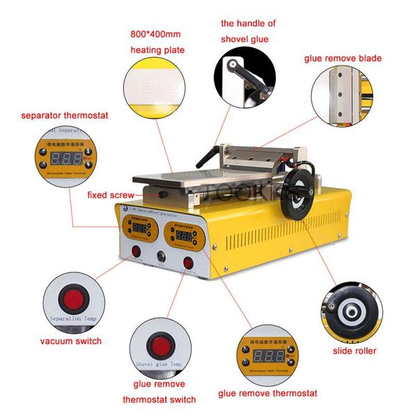 

power tool sets polarizer uv oca film glue remove machine lcd touch screen degumming for refurbish loca polarizing cleaning