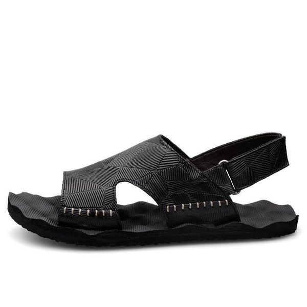 

sandals sport sandale sandals-men summer vietnam uomo man beach verano safety para deportivas genuine size roman mens couro men, Black