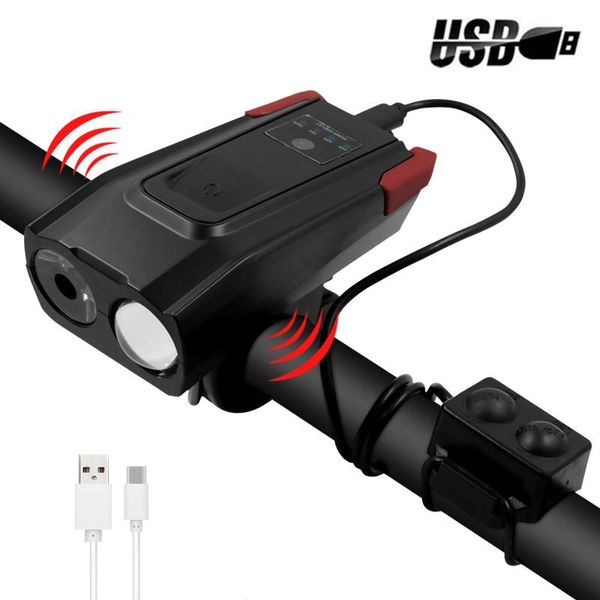 

bicycle outdoors riding bike front light usb rechargeable smart induction with horn led taill lamp lights