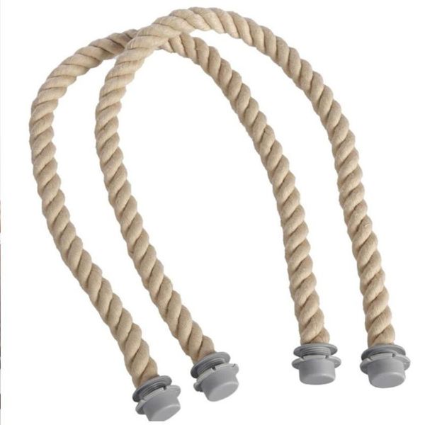 

classic mini rope handle with canvas insert waterproof bag band for obag female handbag accessories yarn, Black;white