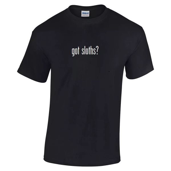 

got sloths  cotton t-shirt shirt solid black white funny nature tee s - 5xl, White;black