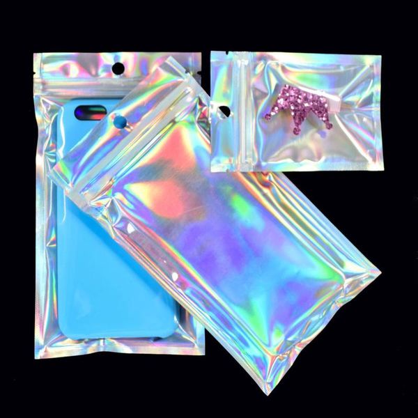 

storage bags 100pcs translucent holographic bag xmas gift packaging socks lingerie glove cosmetics