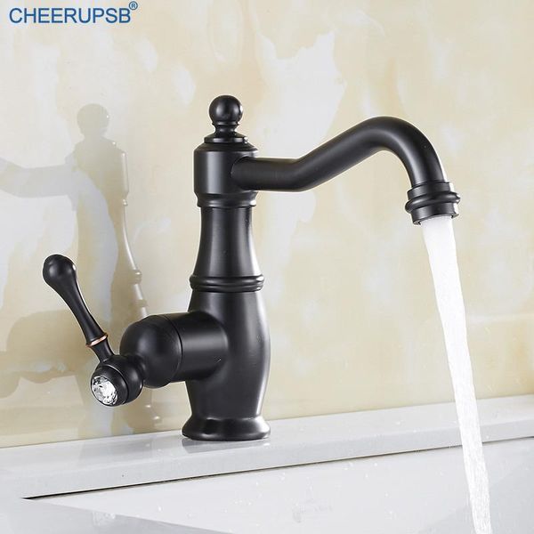 

bathroom sink faucets wash basin black faucet cold water mixer 360 degree rotatable tap orb finish deck mounted washbasin