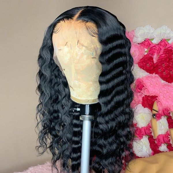 

lace wigs large cap size super soft kinky curly 13*4/6 front wig human hair t part for women with baby daily wear, Black;brown