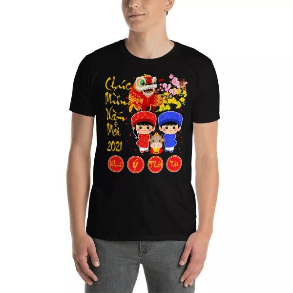 

chuc mung nam moi 2021 nhu y phat tai happy vietnamese lunar new year t-shirt, White;black