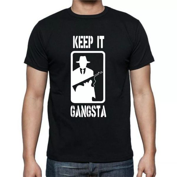 

keep it gangsta man gun suit tie tux t shirt tee, White;black