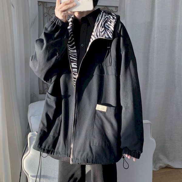 

women's jackets coat two-sided for women korean coats mens clothing loose fashion 2021 spring net trend zebra pattern, Black;brown