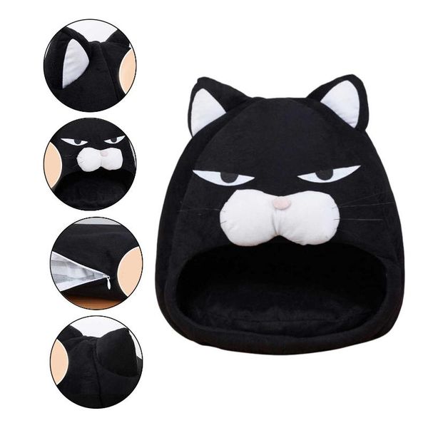 

cat beds & furniture pet dog bed tent-style house kennel full cover breathable hut nest winter home warm