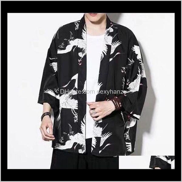 

ethnic clothing apparel drop delivery 2021 japanese kimono traditional cardigan men thin harajuku streetwear samurai costume yukata male hao, Red