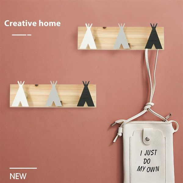 

hooks & rails back wooden tent for kids door hook wall clothes coat hanger rustproof towel rack