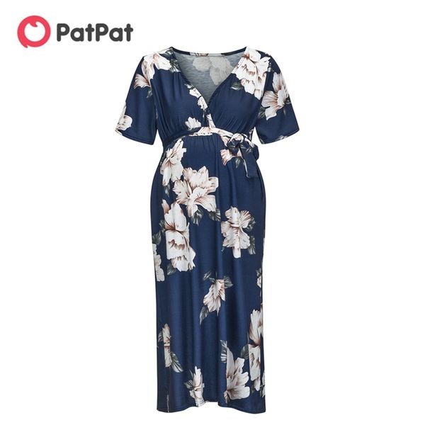 

arrivalsassy floral print short-sleeve maternity dress 210528, White