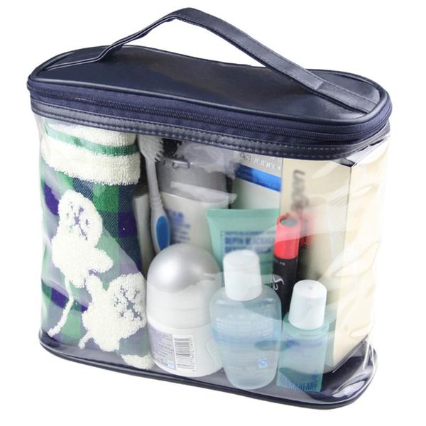 

cosmetic bags & cases pvc handbag zipper makeup bag travel transparent organizer storage large capacity wash bath toiletry