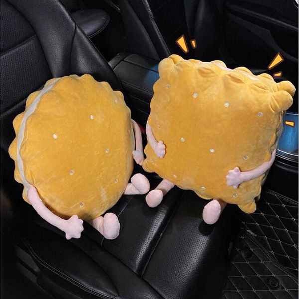 

seat cushions creative biscuit cute waist pillow car back cushion sofa living room office throw gift