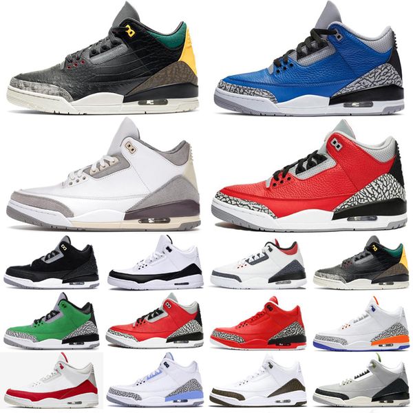 

3 3s men basketball shoes black cat mocha blue wolf cool grey varsity royal pure money mens trianers sports sneaker 40-47