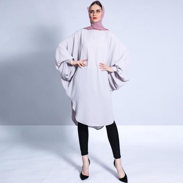 

ethnic clothing muslim dress ramadan fashion robes dubai abaya turkey women long bat sleeve middle east malay donsignet, Red