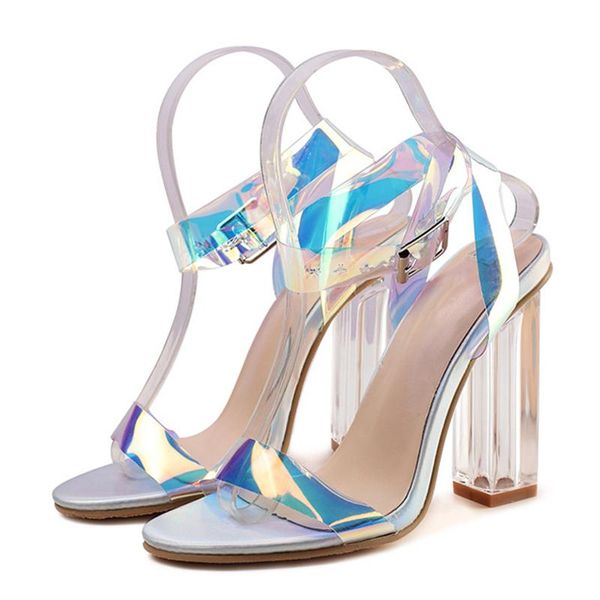 

women high heel shoes plus size summer casual platform ladies sandals transparent heels, Black