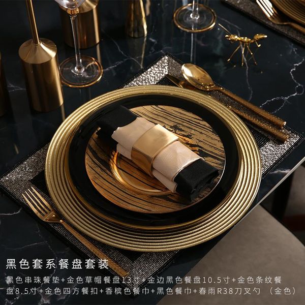 

dishes & plates luxury plate sets tableware kitchen dinner wedding europe breakfast vajilla completa de platos bd50ps