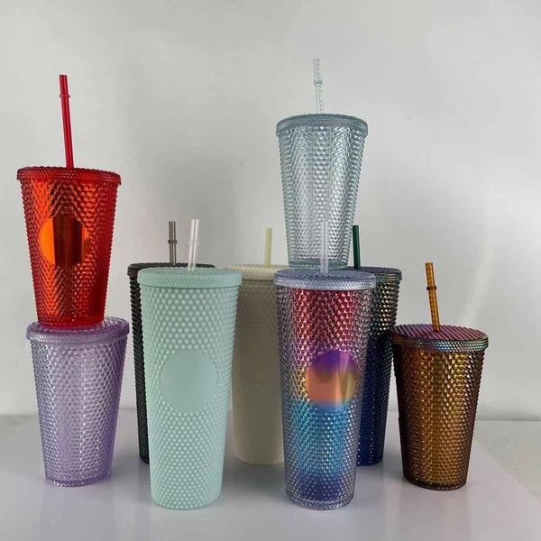 

double durian straw goddess cup gift tumbler 710ml plastic coffee bright diamondstarry cup dhl shipping