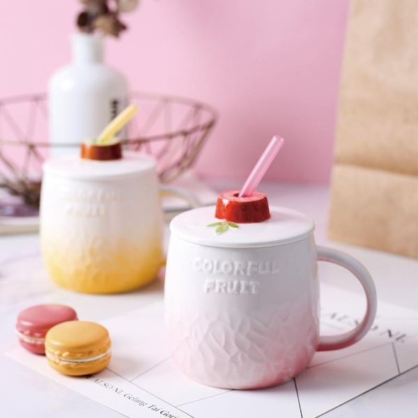

creative fruit pot belly ceramic large capacity couple coffee mug 520ml mugs