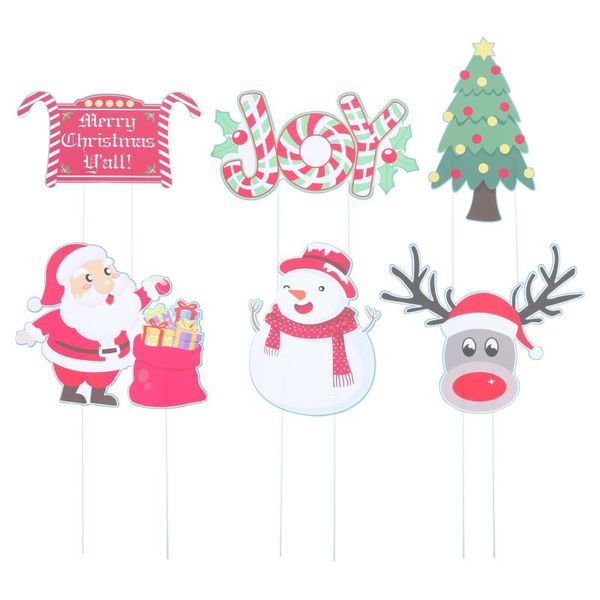

greeting cards 6pcs xmad yard signs christmas themed garden lawn stakes ornaments