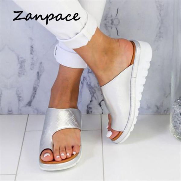 

slippers large size 43 women outside leather solid color ladies toe low shoes slides casual soft wedges platform sandals 2021, Black